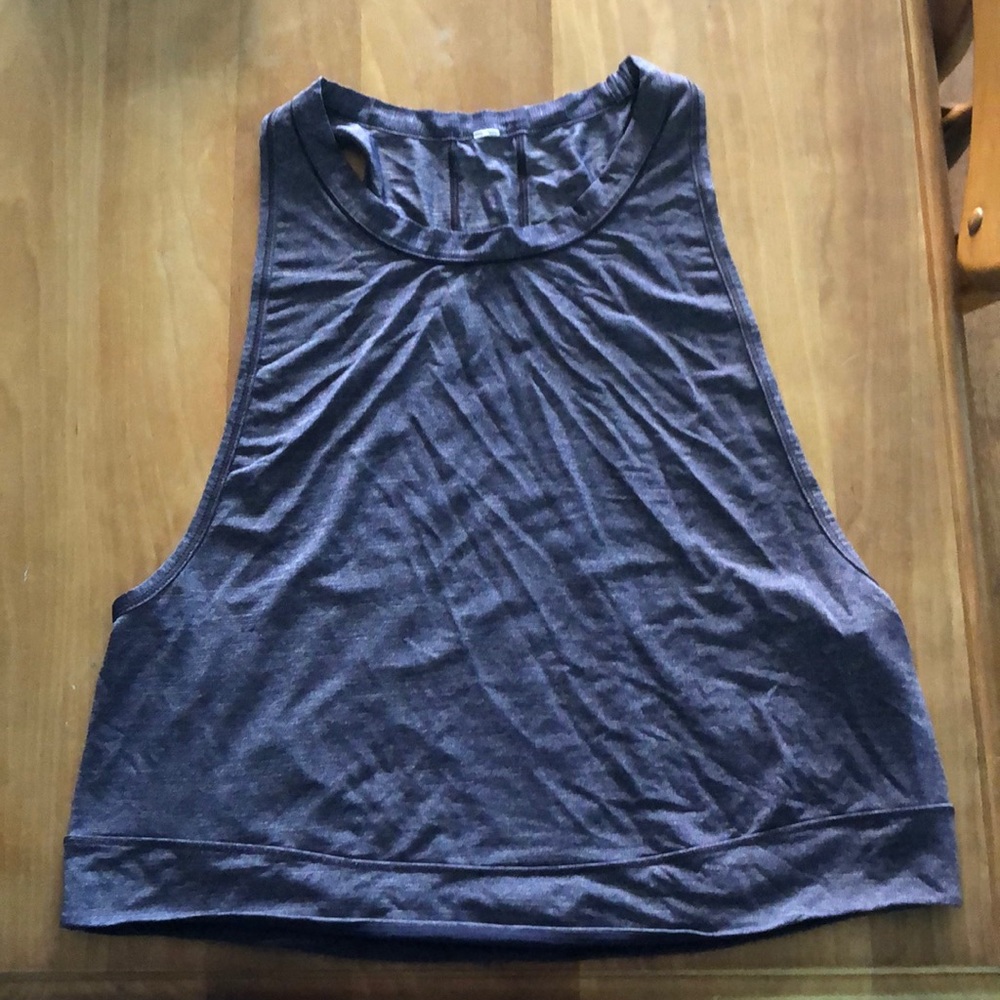 Lululemon cropped Heathered purple racer back tank
